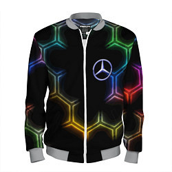 Мужской бомбер Mercedes - neon pattern