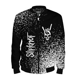 Бомбер мужской Slipknot и рок символ на темном фоне, цвет: 3D-черный