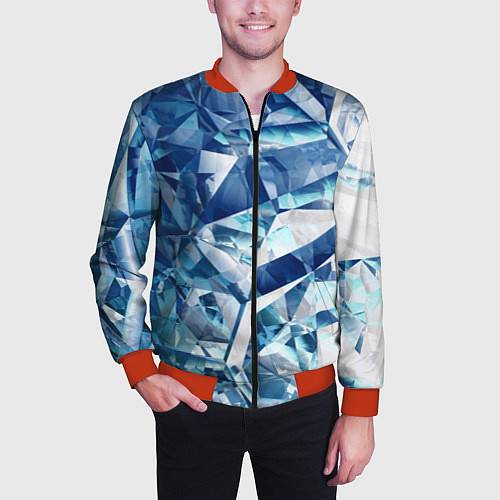 Мужской бомбер Рассеивающие кристаллы / 3D-Красный – фото 3