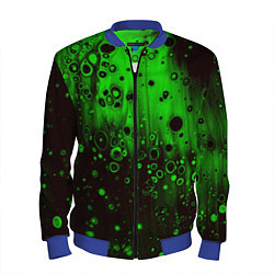 Бомбер мужской Зелёные краски и вода, цвет: 3D-синий