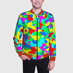 Бомбер мужской Форма маляра - кляксы, цвет: 3D-красный — фото 2