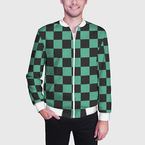 Мужской бомбер Танджиро Камадо клинок рассекающий демонов кимоно / 3D-Белый – фото 3