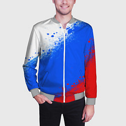 Бомбер мужской Флаг России - триколор, цвет: 3D-меланж — фото 2