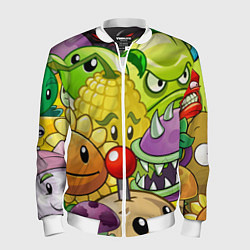 Бомбер мужской Растения против зомби, цвет: 3D-белый