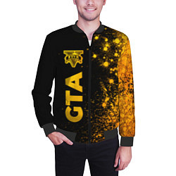 Бомбер мужской GTA - gold gradient: по-вертикали, цвет: 3D-черный — фото 2
