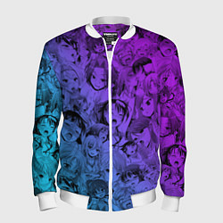 Бомбер мужской Ахегао красивый неон, цвет: 3D-белый