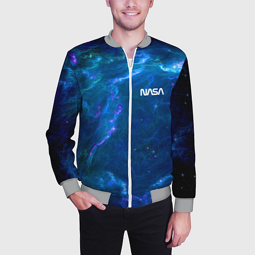 Мужской бомбер Бескрайний космос - Nasa / 3D-Меланж – фото 3