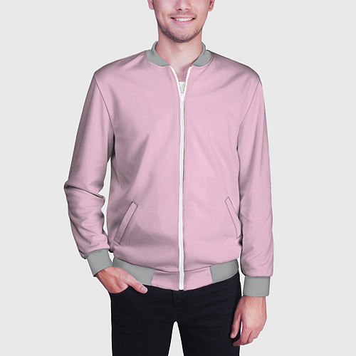 Мужской бомбер Розовый радуга / 3D-Меланж – фото 3