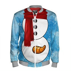 Бомбер мужской Снеговик затейник, цвет: 3D-меланж