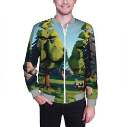 Бомбер мужской Воксельный лес, цвет: 3D-меланж — фото 2