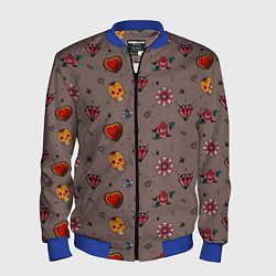 Бомбер мужской Паттерн с татуировками в стиле олдскул, цвет: 3D-синий