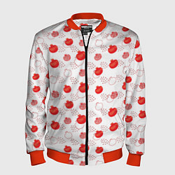 Бомбер мужской Узор из сочных гранат, цвет: 3D-красный