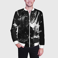 Бомбер мужской Брызги красок - белая и черная, цвет: 3D-белый — фото 2