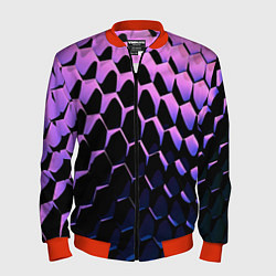 Бомбер мужской Шестиугольники волны, цвет: 3D-красный