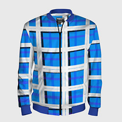 Бомбер мужской Синяя клетка, цвет: 3D-синий