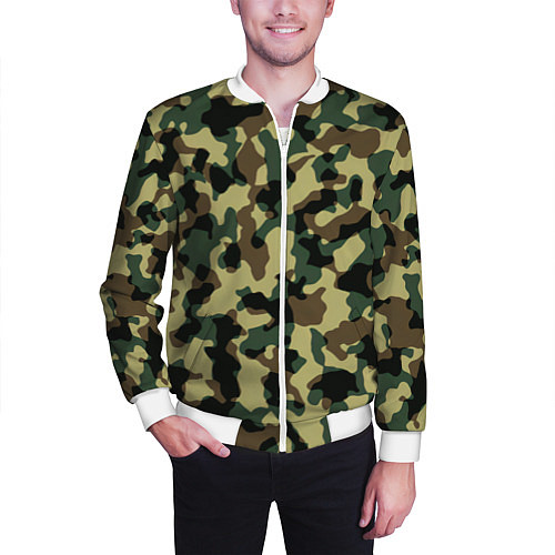 Мужской бомбер Военный камуфляж / 3D-Белый – фото 3