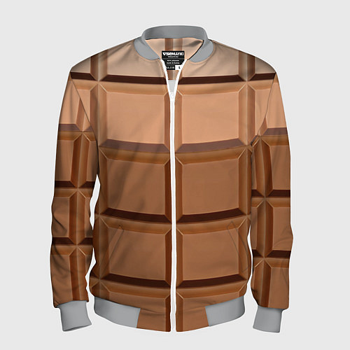 Мужской бомбер Три шоколада - паттерн / 3D-Меланж – фото 1