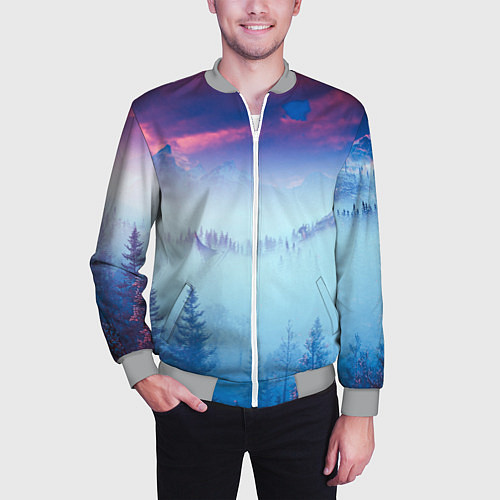 Мужской бомбер Horizon landscape / 3D-Меланж – фото 3