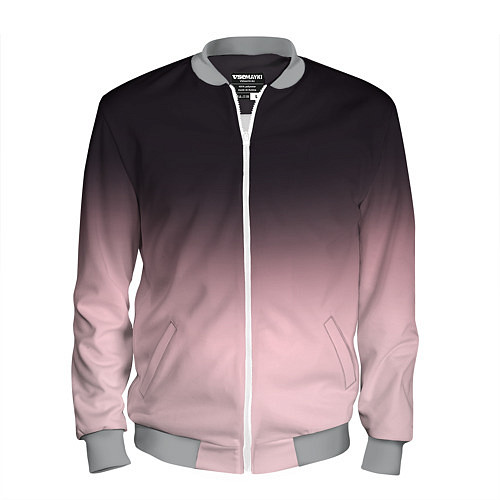 Мужской бомбер Градиент: от черного к розовому / 3D-Меланж – фото 1