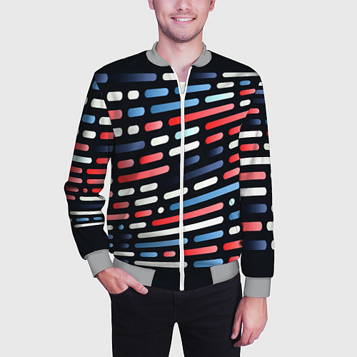 Мужской бомбер Vanguard neon pattern / 3D-Меланж – фото 3