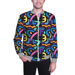 Бомбер мужской Multicolored texture pattern, цвет: 3D-меланж — фото 2