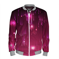 Бомбер мужской Светящиеся розовые линии, цвет: 3D-меланж