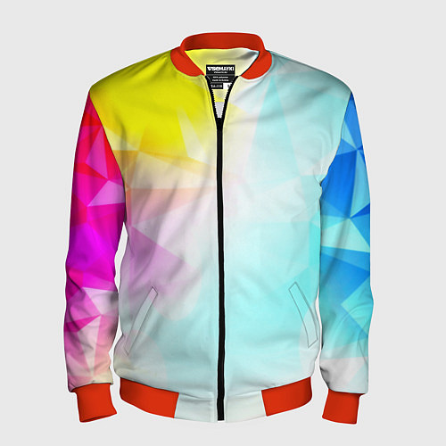 Мужской бомбер Gradient colors geometry / 3D-Красный – фото 1