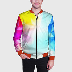 Бомбер мужской Gradient colors geometry, цвет: 3D-красный — фото 2