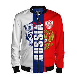 Мужской бомбер Russia national team: white blue red