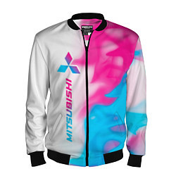 Бомбер мужской Mitsubishi neon gradient style: по-вертикали, цвет: 3D-черный