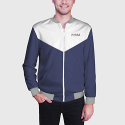 Бомбер мужской FIRM бело-синий, цвет: 3D-меланж — фото 2