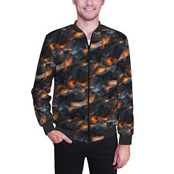 Бомбер мужской Огненные волны - pattern, цвет: 3D-черный — фото 2