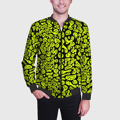 Мужской бомбер Toxic smile / 3D-Черный – фото 3