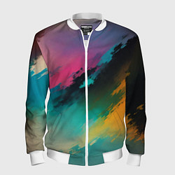 Бомбер мужской Абстрактный туман, цвет: 3D-белый