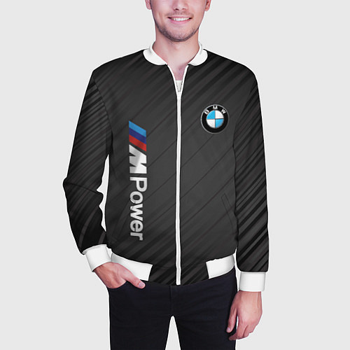 Мужской бомбер BMW power m / 3D-Белый – фото 3