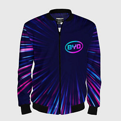 Бомбер мужской BYD neon speed lines, цвет: 3D-черный