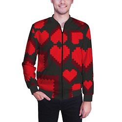 Бомбер мужской Pixel hearts, цвет: 3D-черный — фото 2