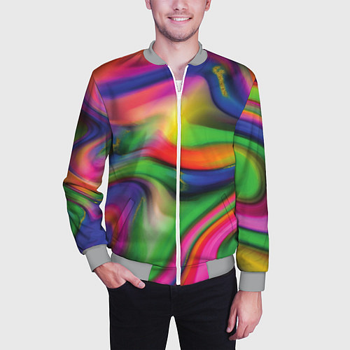 Мужской бомбер Bright colors / 3D-Меланж – фото 3