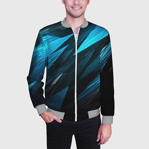 Мужской бомбер Black blue style / 3D-Меланж – фото 3