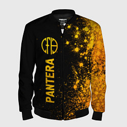 Бомбер мужской Pantera - gold gradient: по-вертикали, цвет: 3D-черный