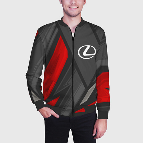 Мужской бомбер Lexus sports racing / 3D-Черный – фото 3