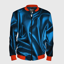 Бомбер мужской Синий шёлк, цвет: 3D-красный