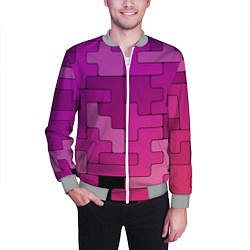 Бомбер мужской Фиолетовые текстуры, цвет: 3D-меланж — фото 2