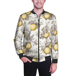 Бомбер мужской Лимоны - винтаж графика: паттерн, цвет: 3D-черный — фото 2