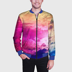 Бомбер мужской Разноцветное небо, цвет: 3D-синий — фото 2