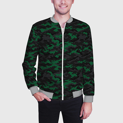 Мужской бомбер Точечный камуфляжный узор Spot camouflage pattern / 3D-Меланж – фото 3
