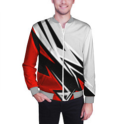 Бомбер мужской Бело-красная униформа для зала, цвет: 3D-меланж — фото 2