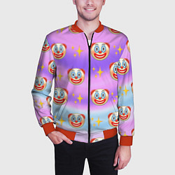 Бомбер мужской Узор с Клоунами, цвет: 3D-красный — фото 2
