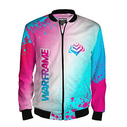 Мужской бомбер Warframe neon gradient style: надпись, символ