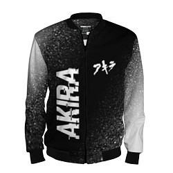 Бомбер мужской Akira glitch на темном фоне: надпись, символ, цвет: 3D-черный